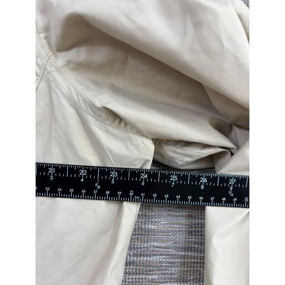 Lands' End Coat Womens XL Beige Polyester Button Front Lined Mid Length Rain - Picture 6 of 7